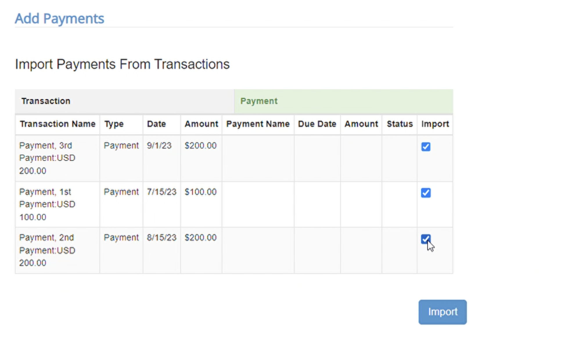 Importing Payment Requests and Transactions from Delphi.fdc